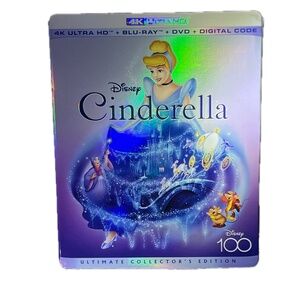 Disney 100 Cinderella 4K Ultra HD Blu-ray‎ DVD Digital Code Ultimate Collector's
